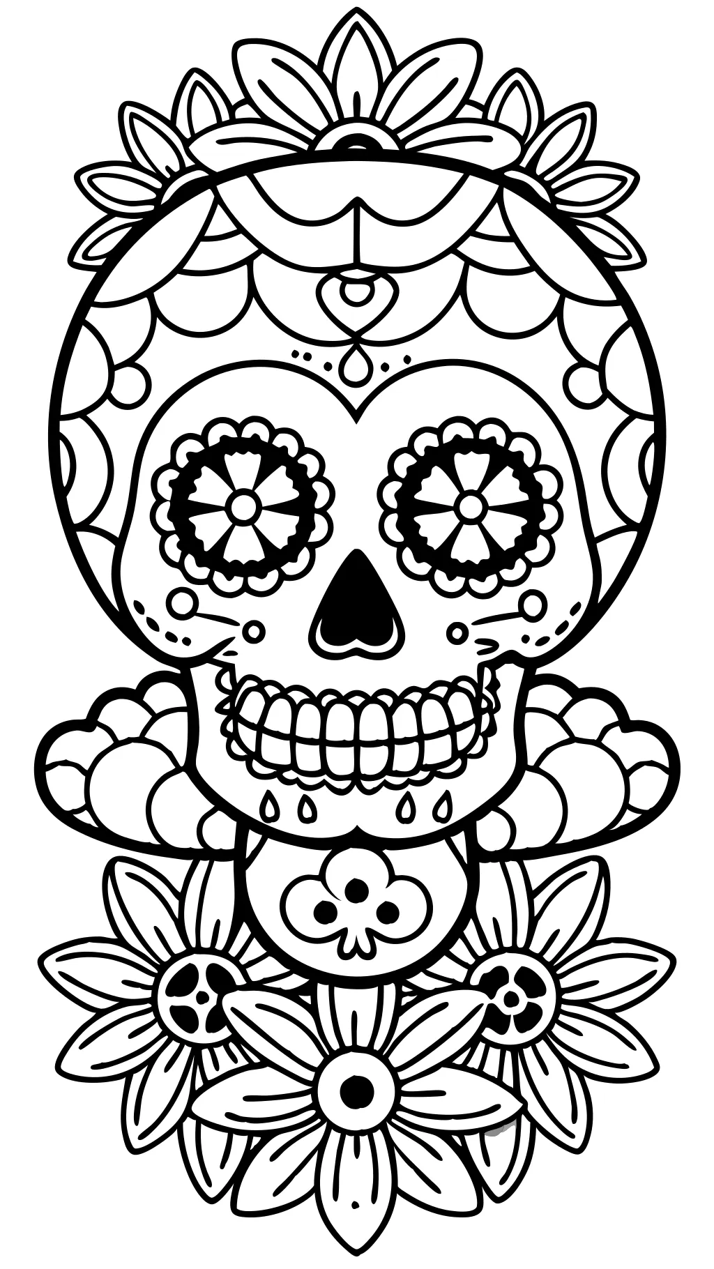 Páginas para colorear del Día del Adulto de los Muertos